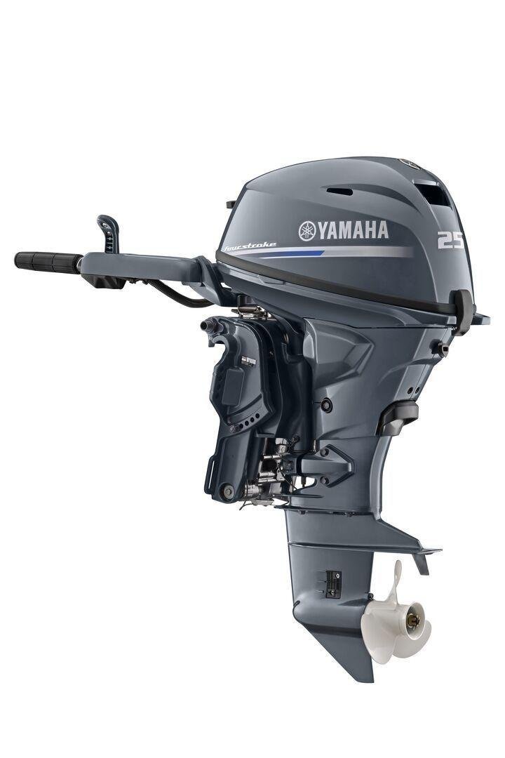 Yamaha 25HP 4-Stroke Outboard Motor | Tiller Steering | Electric + Manual Start | Power Trim & Tilt | 15" Short | Model F25SWTHC