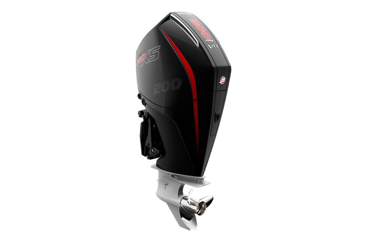 Mercury 200HP Pro XS 4-Stroke Outboard | Remote Mechanical | 20″ Long | mercury-pro-xs-200hp-outboard-remote-mechanical-electric-start-20-shaft-200l view 2